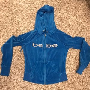 bebe velour blue jacket